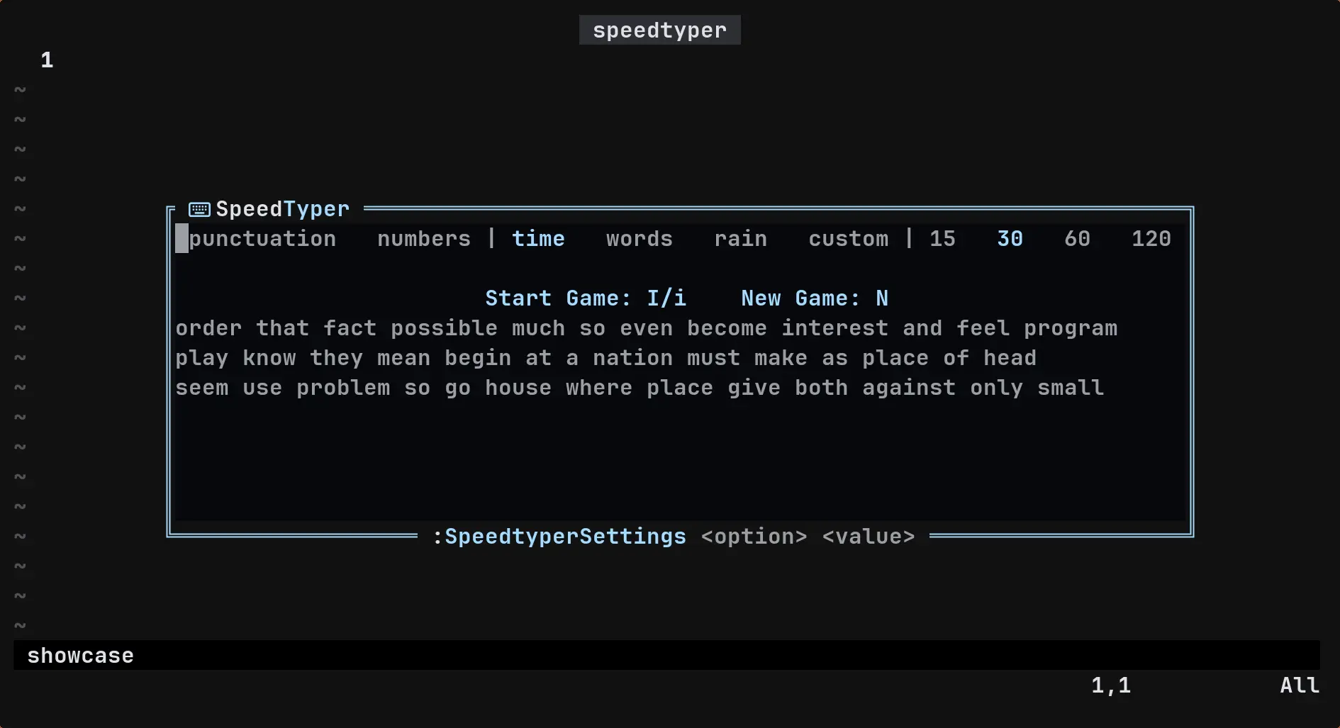 speedtyper.nvim - Neovim plugin
                for improving typing speed